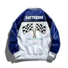 Männer Jacken Unisex Stickerei Varsity Leder Harajuku Patchwork Streetwear Männer Vintage College Mantel Kombination Patch Bomber 220927