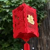 Dekorativa figurer 2 -stycken Röda kinesiska lyktor Dekorationer för årets vårfestival bröllopsfirande dekor
