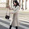 Women's Wool 2022 Autumn Winter Women Woolen Trench Ladies Street Street All-Match Coat على الوجهين الكشمير الفضفاضة الفضفاضة F171