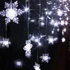 Strängar 3.5m 96Led Snowflake Curtain Light Romantic Indoor Outdoor Home Decoration Fairy 8 Mode LED String Lights For Window Decor