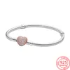 Nova popular pulseira de prata esterlina s925 série de fivela de coração pulseira de corrente de cobra pandora diy charme boutique moda jóias femininas