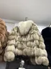 Женская меховая подделка Oftbuy Winter Jacket Женская настоящая пальто натуральное воротник верхняя одежда густая теплой рукав модная уличная одежда 220927