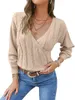 Women's T-Shirt Womens Cowl Neck Pullover Sweaters with Pockets Lantern Long Sleeve Knit Casual Loose Bat Tunic Jumper Tops