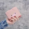 محفظة قصيرة الطالب لطيف Cartoom يمارس نمط الموضة للنساء مصغرة الصلبة ملونة Tri-Fold Wallet حامل