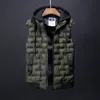 Men s Vests brand Male Hooded Thick Warm Jacket Waistcoat Cotton Plus Size Big Casual Winter Sleeveless 220926