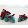 Bambole di peluche Capelli soffici Blu Pterosauria Drago Coniglio peluche Ripiene malvagie Ali di mosca rossa Drago di fuoco Peluche Bambole giocattoli per bambini ragazzo 220927