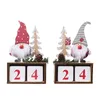 Weihnachtsspielzeug liefert Frohes Navidad-Jahr für Zuhause Countdown Gesichtsloser Wald Alter Mann Puppe Holzkalender Noel Geschenk 220924