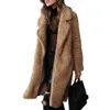 Casaco feminino de pele sintética outono quente inverno casaco grosso de pele sintética feminina jaqueta de pelúcia superdimensionada feminina casual de pelúcia casaco longo outwear 220927
