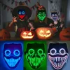 Maschera per il viso luminosa bicolore Decorazioni di Halloween Glow cosplay coser maschere PVC Luci a ledning da donna costumi per decorazioni per la casa per feste