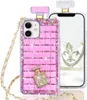 Luxe 3D Bling Parfumflesje Telefoonhoesjes voor iPhone 15 14 13 12 11 Xr 7 8 Elegante Glitter Volledige Diamant Kristal Strass met Riem Beschermhoes