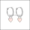 Charm 925 Sterling Sier Hoop Earrings With Cute Candy Neon Color Enamel Heart Charm Drop Earring Gold For Girls 476 B3 Delivery 2021 J Dh7Vj