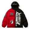 Parkas de plumón para hombre Chaqueta parka de invierno para hombre Yin Yang Skeleton Print Streetwear Outwear Harajuku Chaqueta acolchada con capucha Abrigo cálido suelto Unisex 220927