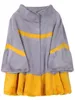 Pelliccia da donna Pelliccia sintetica Nerazzurri Inverno Fluffy Warm Patchwork Cappotto in pelliccia sintetica Colletto da donna 34 manica Giacca in pelliccia a blocchi di colore giallo e grigio 220927