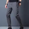 Men's Pants Elastic Waist Trendy Wear-resistant Men Drawstring Spring Pure For Work