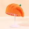 2023 Halloween gorro de punto para padres e hijos nueva moda mamá bebé lindo Color sólido invierno suave cálido gorro de boina de calabaza