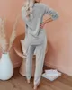 Women's Solid Tracksuits Set 2 Piece Long Sleeve Pullover and Drawstring Sweatpants Sport Outfits Sets