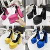 Merk Hoge Hakken Dupe AAAAA Ontwerper AEVITAS Sandalen Geïmporteerde Zijde Stof Schoenen Schapenvacht Pumps Echt Lederen Geklede Schoenen Voering Hoogte 15cm Plateau 5.5cm 02