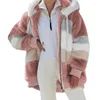 Fourrure pour femmes hiver et automne grande taille Long ours en peluche manteau chaud épaississement polaire fausse peluche