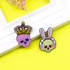 Skull Collection Halloween Theme Brosch Set 16st Fashion Creative Crown Skull Butterfly Witch Hairless Cat Trend Alloy Paint Badge