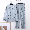 Menas de dormir para menores de sono para homens pijama de inverno para homens pijamas pijamas azuis roupas de casa de cama de casa, quarto pj pijamas de algodão 220924