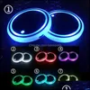 Mats Pads Luminous Water Cup Pad Led Mobile Usb Charging Colorf Anti-Skid Intelligent Induction Drop Delivery 2021 Home Garden Kitch Dhpm1