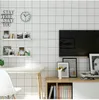 Wallpapers Nordic Style Ins Wallpaper Non-Woven Black And White Gray Plaid Clothing Store Net Red Line