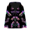 Men's Hoodies 2022 Boom Time Butterfly 3D Printed Zipper Men/Women Fashion Long Sleeve Hooded Sweatshirt Streetwear Pullover