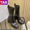 Колена наполовину сапоги Betty Rubber Rain Rain Boot Мода-ботинок.