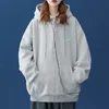 Kvinnors hoodies tröjor läsbara vårens höstkvinnor huvtröjor avslappnad kvinnlig zip upp löst huva överdimensionerade hoodie kvinnor tröjor tonåring flicka 220926