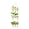 Vases Propagateur Tube à Essai Planteur Titulaire Fleur Avec Support En Bois Moderne Tenture Hydroponique Terrarium Décor À La Maison 3 Niveaux