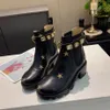 Krótkie buty Martin Boots But Kostka jesienna skóra gruba podeszta moda Wodoodporna platforma Czarna Sprężyna MKJ0000002 BNG