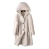 Pelliccia da donna Faux Cappotto invernale da donna in agnello Giacca da donna coreana con cappuccio in granello per tosatura delle pecore Allentato di media lunghezza Capispalla caldo da donna H1693 220927