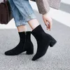 Bottes Hiver Femmes Cheville Haute Qualité Bout Pointu Dames Femmes Fermeture Éclair Simple Doux Sauvage