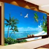 Fonds d'écran livraison directe personnalisé 3D papier peint Mural chambre canapé TV fond papiers peints décor à la maison plage moderne Walpaper