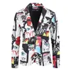 Trajes para hombre Blazers Moda Fiesta Abrigo Casual Slim Fit Blazer Botones 3D Estampado floral Pintura Chaqueta Hombres 220927