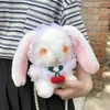 Zaini peluche Magic Lolita Dressing Bunny Peluche Farcito Occhi unici Pizzo Conigli Peluche peluche Collana di ciliegie Borse zaino a tracolla 220927