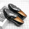 Loafers Men Monk schoenen kleur bijpassend ing pu krokodil patroon ronde teen dubbele buckle business casual bruiloft alle match eb wedd