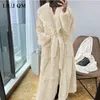 Womens Fur Faux Oversized Coat Winter Women Thick Warm XLong Jacket Female High Quality Fluffy Rabbit Loose Parkas 220927