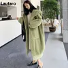 Mulheres Jaquetas Lautaro Inverno Longo Quente Espesso Cinza Oversized Faux Fur Casaco Mulheres com Grande Capuz Zipper Luxo Solto Estilo Europeu Moda 220926