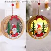 Decorazioni natalizie luminose a ciondolo in legno ornamenti decorazione albero santa claus pupazzo di neve finestra
