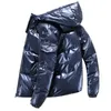 Men's Down 2022 Winter Jacket Men's Casual Wear Thick Warm PU Leather Windproof Fashion Black