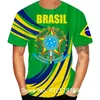 Outdoor TShirts Fashion 3d Brazil Pattern Print Tshirts Summer Brasil Short Sleeve T Shirt Hip Hop Streetwear Tops W220923