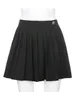 Skirts Waatfaak White Pleated Skirt Short Woman Elastic Waist Mini Skirts Sexy Casual Summer Embroidery Y2K Tennis Skirt Preppy 90S 220924