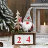 Weihnachtsspielzeug liefert Frohes Navidad-Jahr für Zuhause Countdown Gesichtsloser Wald Alter Mann Puppe Holzkalender Noel Geschenk 220924