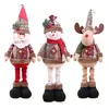 Świąteczne materiały zabawek renifer Snowman Santa Claus stojący Dekoracja lalki Rok 2023 Ozdoba Merry Christma Dolls Decor Navidad 220924