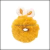 Hair Rubber Bands Hairy Rabbit Ears Hair Rope Ring Plush Winter Autumn Accessories Female Women Colorf Hairs Ties Lovely 0 88Dd N2 Dr Dhyki