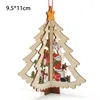 Décorations de Noël 3PCS Pendentifs 3D en bois BellStar Forme suspendue Ornements d'arbre de Noël DIY Artisanat en bois Fête à la maison