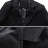 Épaissi hommes manteaux et veste hiver chaud couleur unie laine Trench mélanges s-lim Long manteau vêtements d'extérieur pardessus hommes manteaux vestes