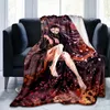 Filtar Swaddling 3D Printed Art Filt Flannel Anime Däcke Home Decorative Demon Slayer Spring/Autumn Fleece For Children Barn Bäddar 220927