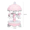 Decorative Figurines Retro Carousel Music Box Luminous Musical With 7 Colorful Lights For Relative